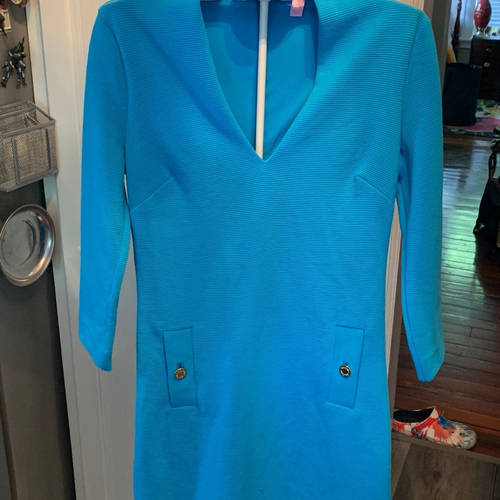 Lilly Pulitzer‎ turquoise dress. Worn twice. 148 retail